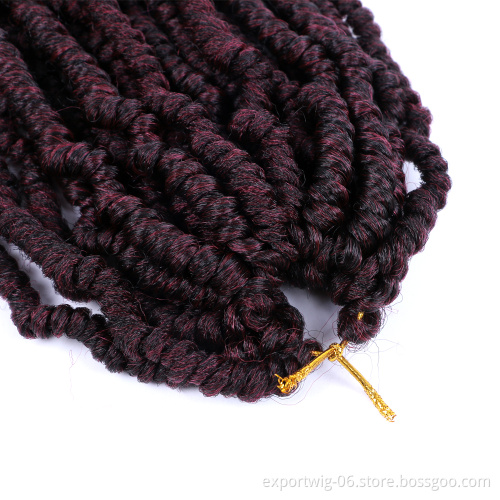Synthetic Crotchet Hair Extensions Ombre Crochet Braids Fluffy Kinky Twist Braiding Hair Pre Twisted Bomb Spring Twists Hair